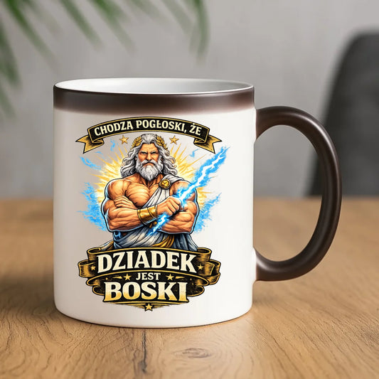 Kubek magiczny dla dziadka - Chodzą pogłoski, że dziadek jest boski D16 - StoryCups.pl