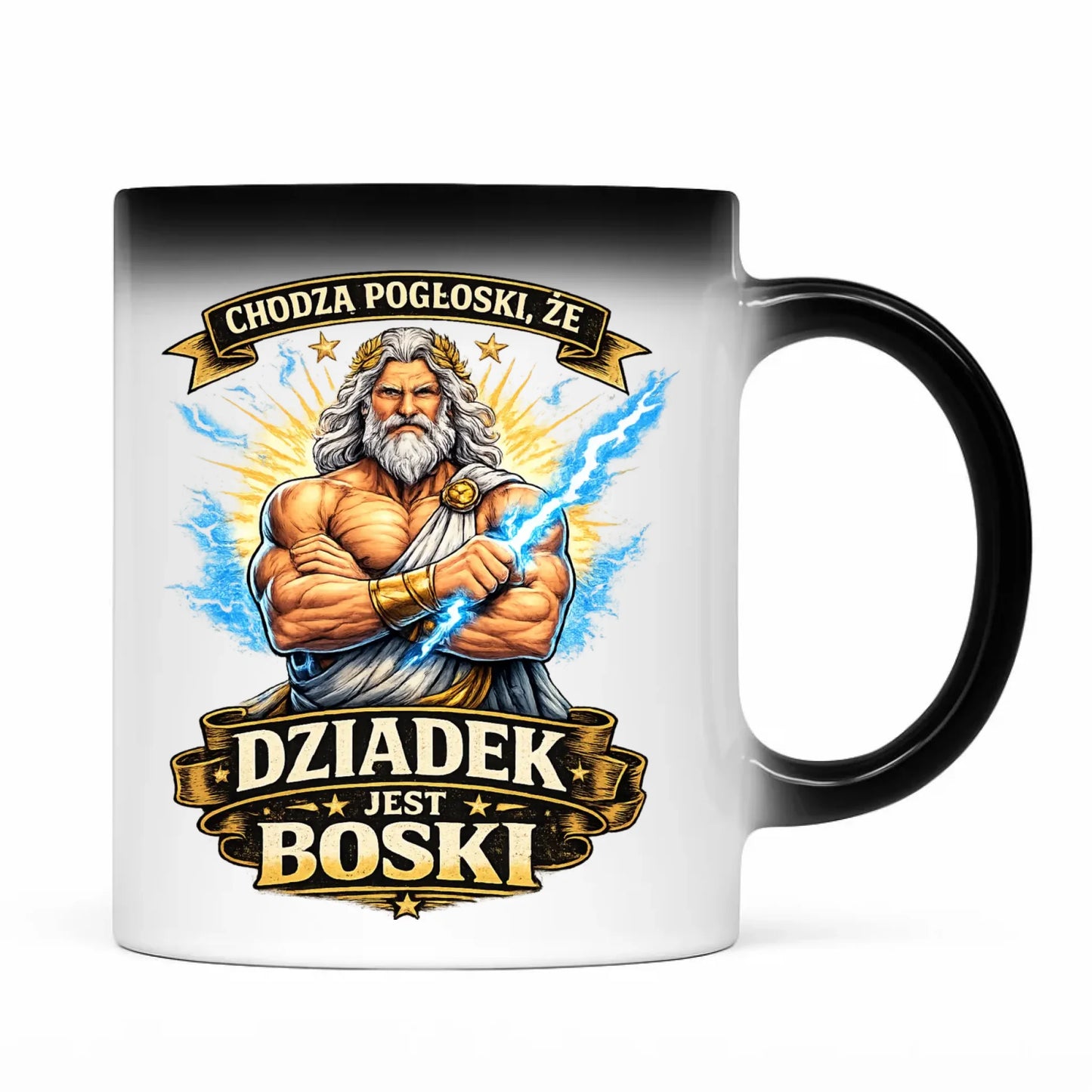 Kubek magiczny dla dziadka - Chodzą pogłoski, że dziadek jest boski D16 - StoryCups.pl