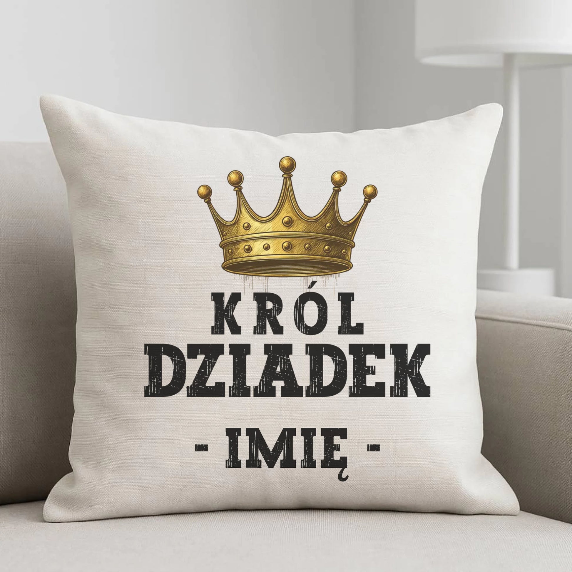 Poduszka dla dziadka - Król Dziadek - personalizowana D17 - StoryCups.pl