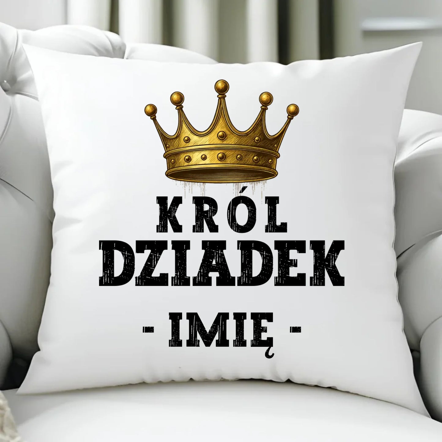 Poduszka dla dziadka - Król Dziadek - personalizowana D17 - StoryCups.pl