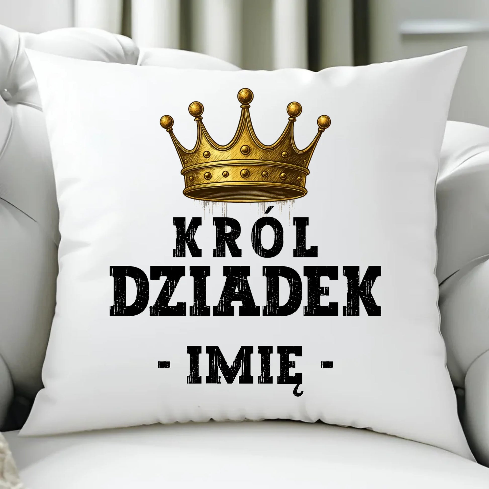 Poduszka dla dziadka - Król Dziadek - personalizowana D17 - StoryCups.pl