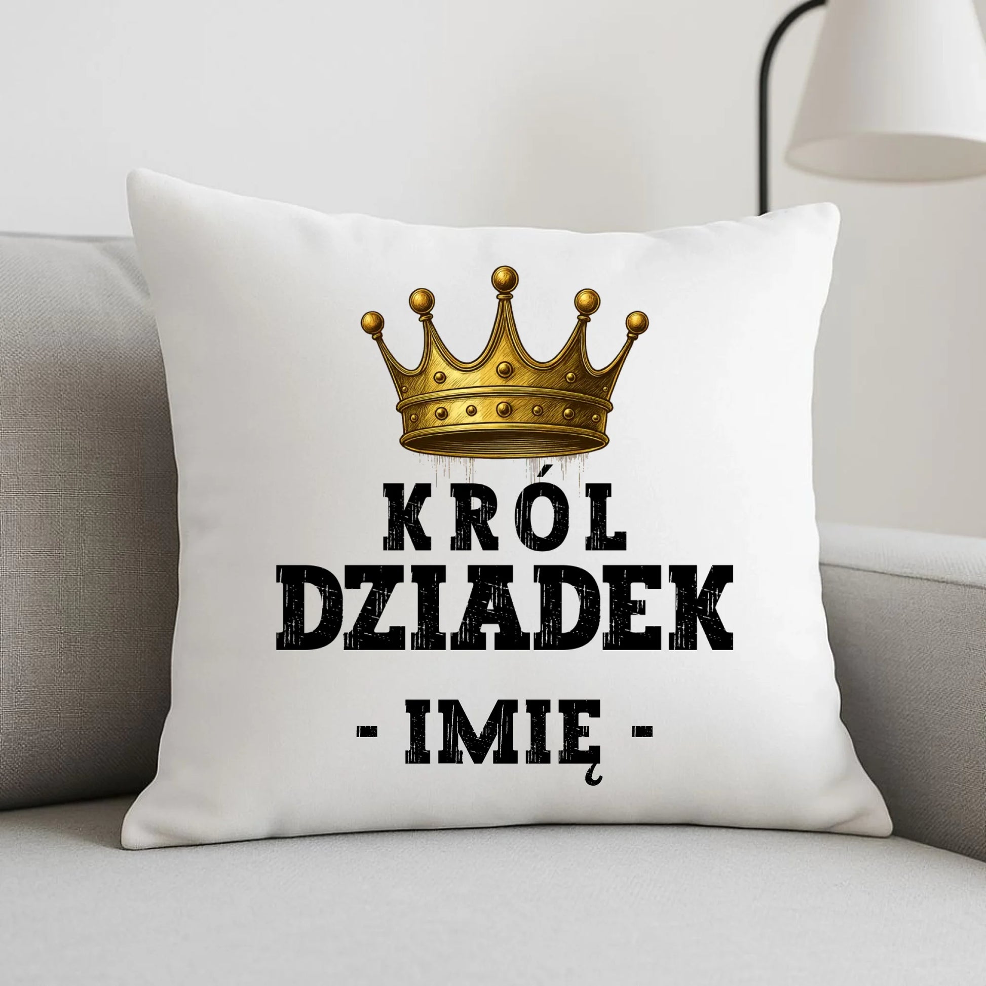 Poduszka dla dziadka - Król Dziadek - personalizowana D17 - StoryCups.pl