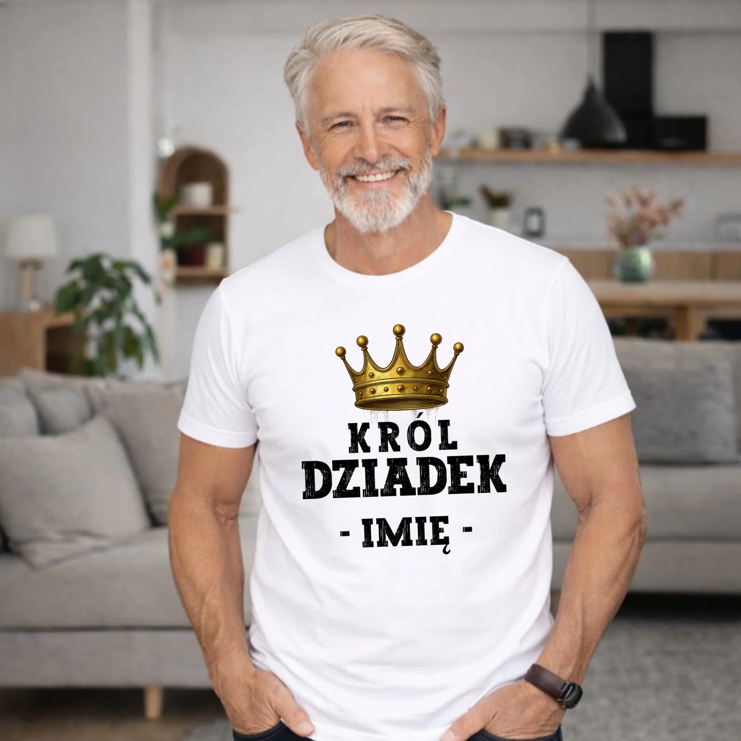 Koszulka dla dziadka - Król Dziadek - personalizowana D17 - StoryCups.pl
