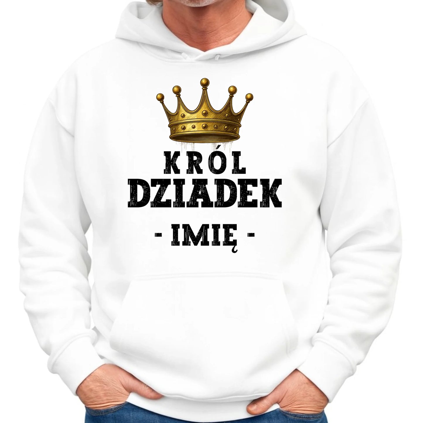 Bluza z kapturem dla dziadka - Król Dziadek - personalizowana D17 - StoryCups.pl
