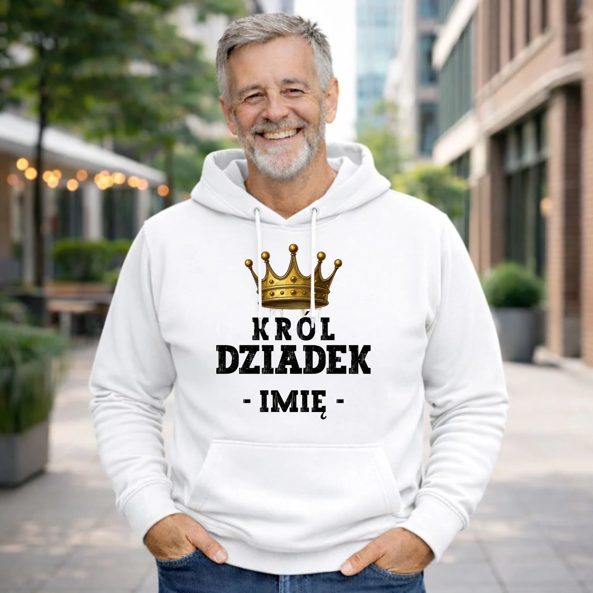Bluza z kapturem dla dziadka - Król Dziadek - personalizowana D17 - StoryCups.pl