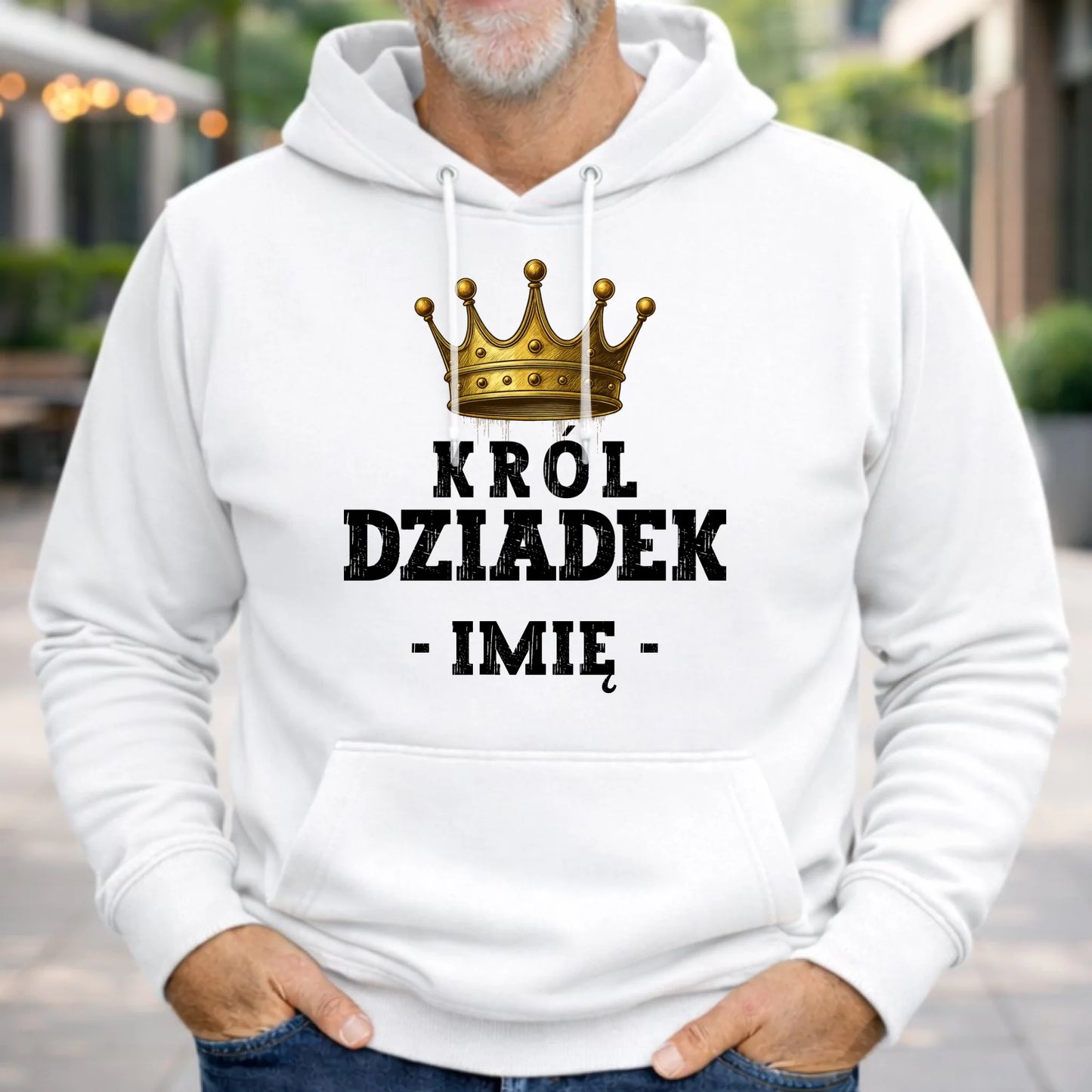 Bluza z kapturem dla dziadka - Król Dziadek - personalizowana D17 - StoryCups.pl