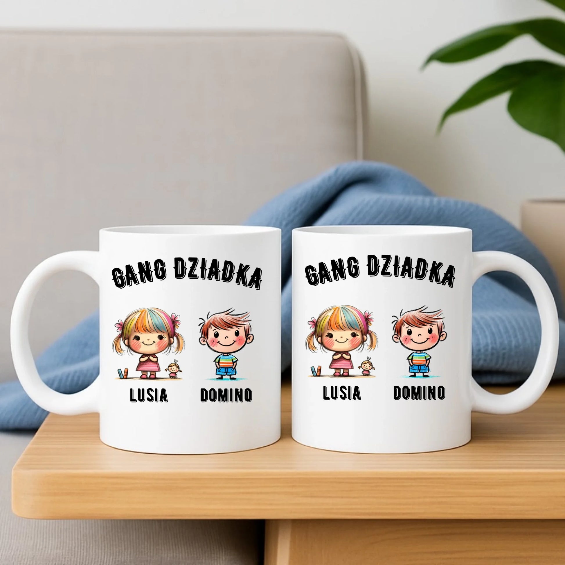 Kubek dla dziadka - Gang Dziadka imiona wnuków 2-6 - personalizowany D18 - StoryCups.pl