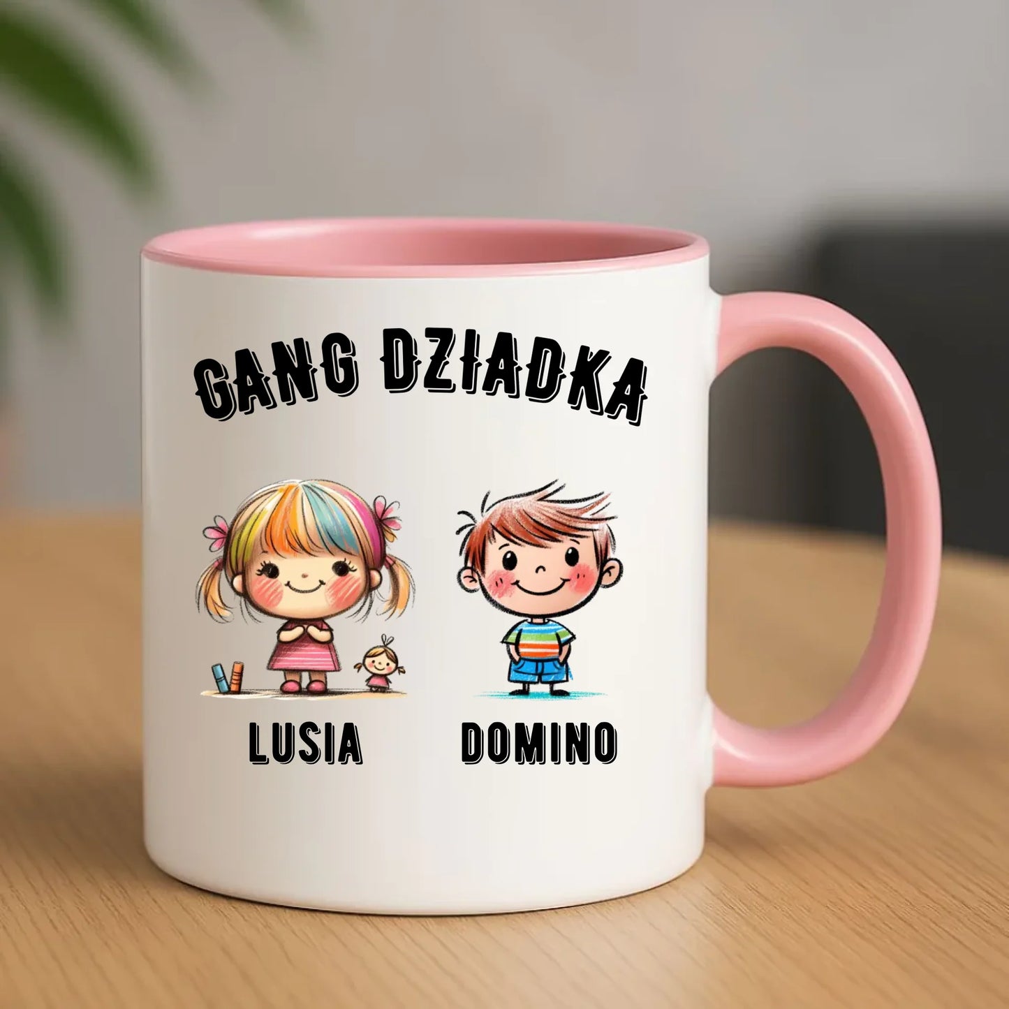 Kubek dla dziadka - Gang Dziadka imiona wnuków 2-6 - personalizowany D18 - StoryCups.pl