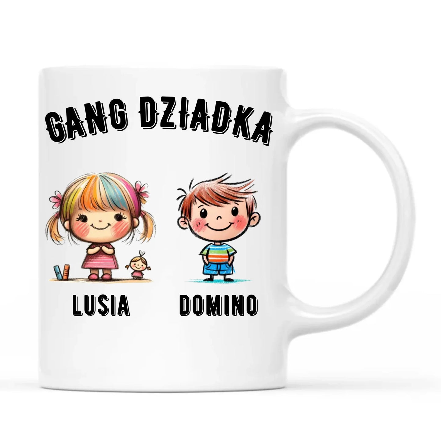 Kubek dla dziadka - Gang Dziadka imiona wnuków 2-6 - personalizowany D18 - StoryCups.pl