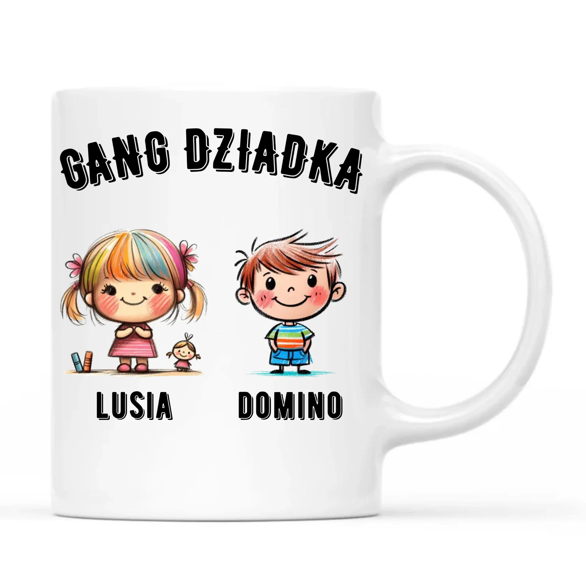 Kubek dla dziadka - Gang Dziadka imiona wnuków 2-6 - personalizowany D18 - StoryCups.pl