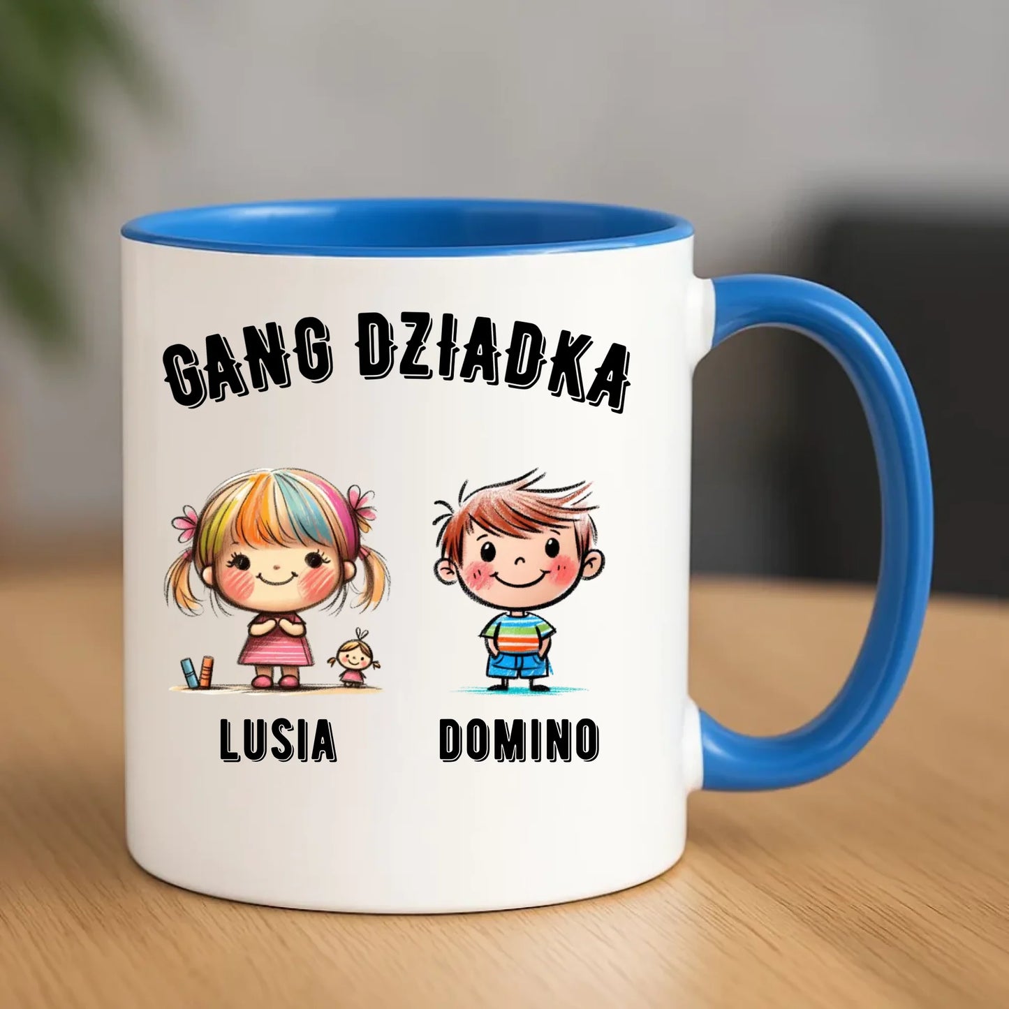 Kubek dla dziadka - Gang Dziadka imiona wnuków 2-6 - personalizowany D18 - StoryCups.pl