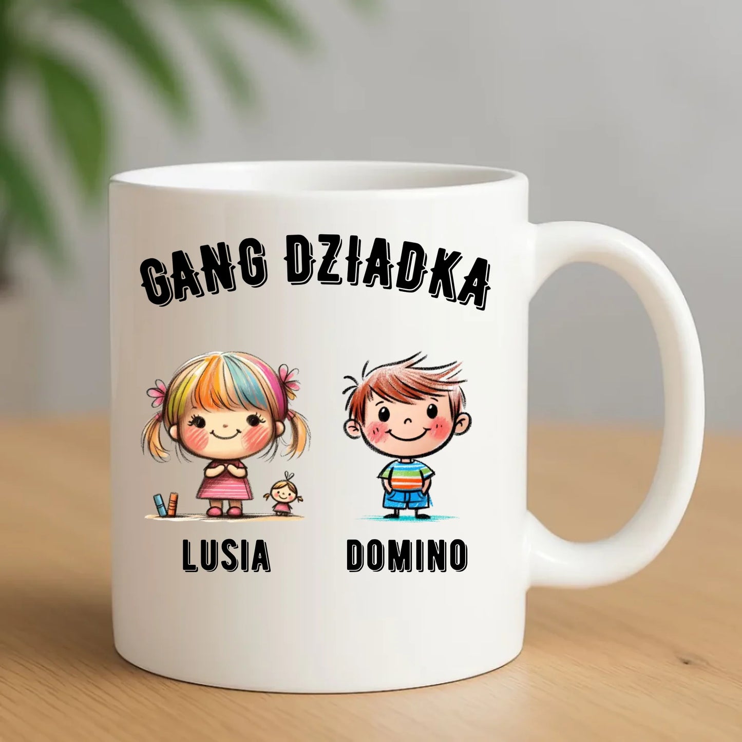 Kubek dla dziadka - Gang Dziadka imiona wnuków 2-6 - personalizowany D18 - StoryCups.pl