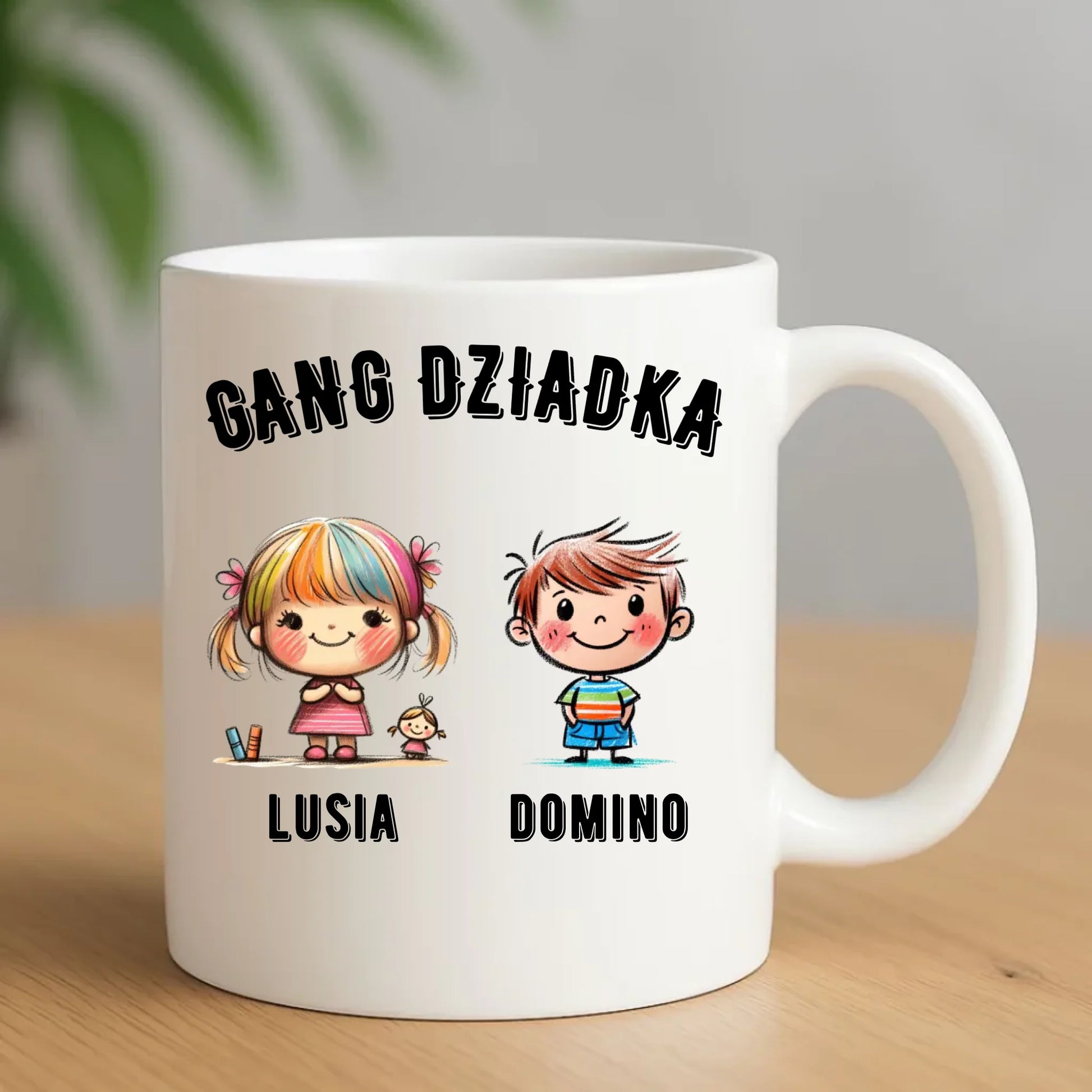Kubek dla dziadka - Gang Dziadka imiona wnuków 2-6 - personalizowany D18 - StoryCups.pl