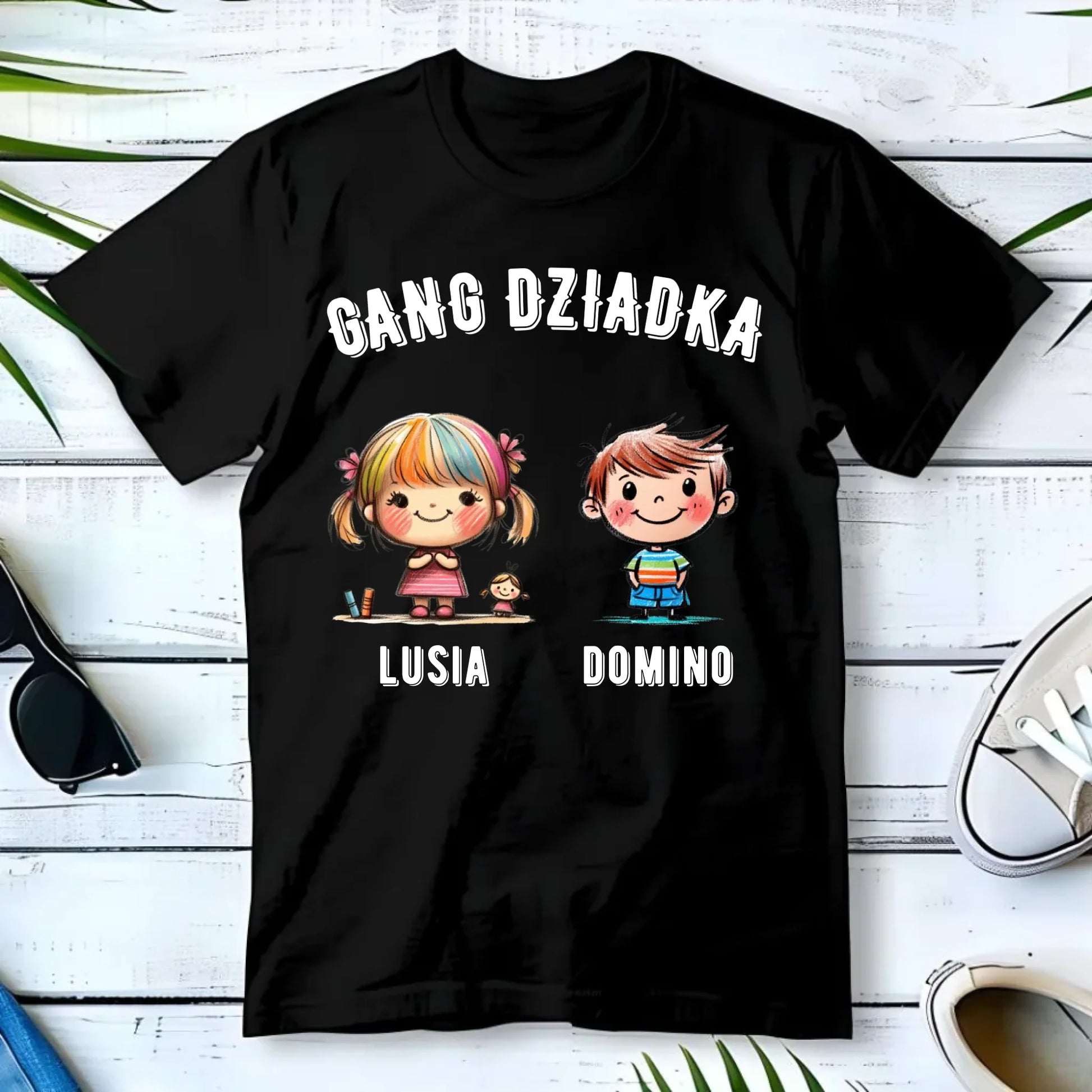 Koszulka dla dziadka - Gang Dziadka imiona wnuków 2-6 - personalizowana D18 - StoryCups.pl