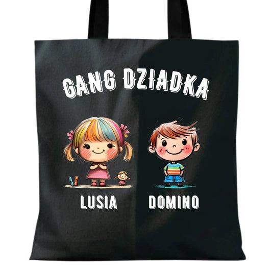 Torba dla dziadka - Gang Dziadka imiona wnuków 2-6 - personalizowana D18 - StoryCups.pl