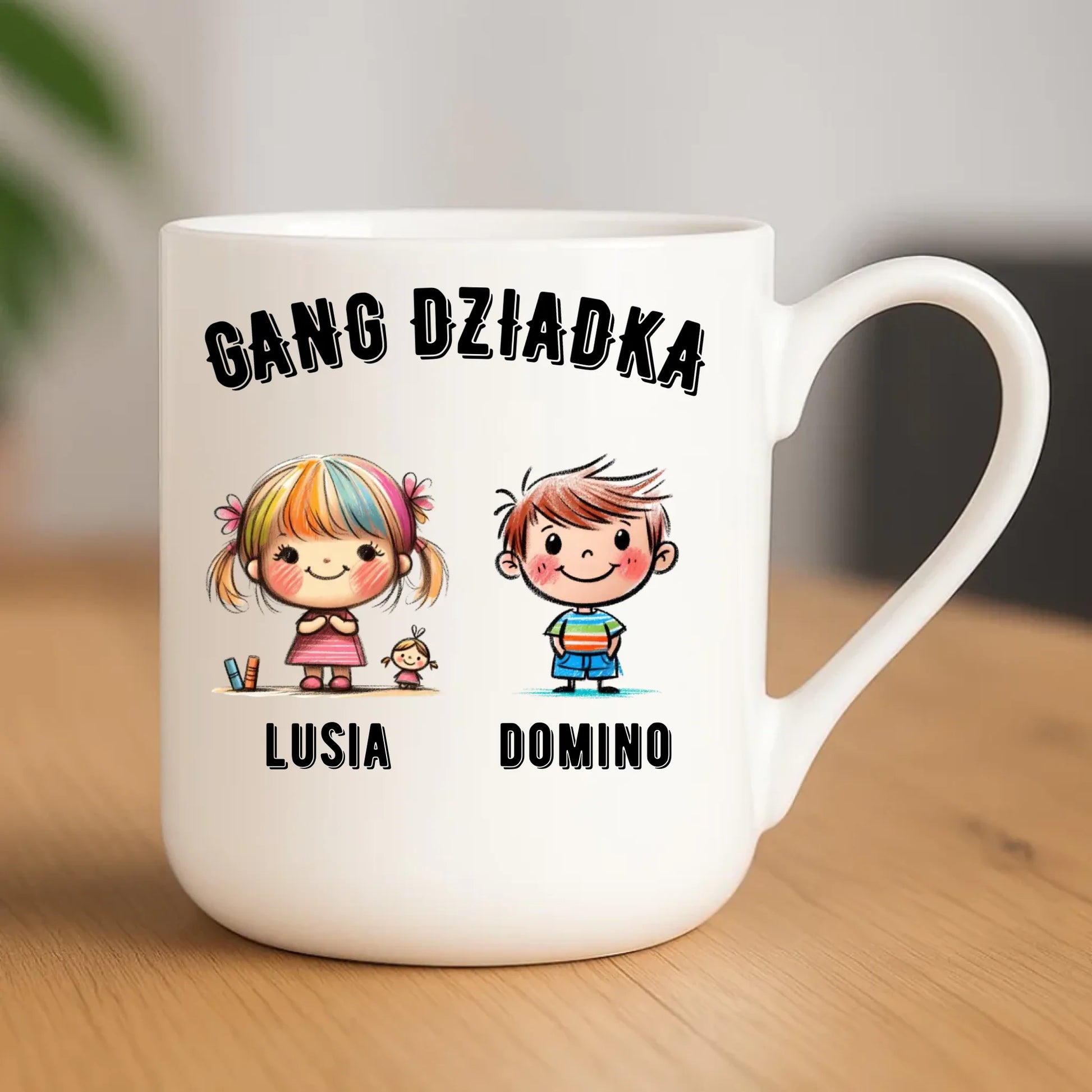 Kubek elegant dla dziadka - Gang Dziadka imiona wnuków 2-6 - personalizowany D18 - StoryCups.pl