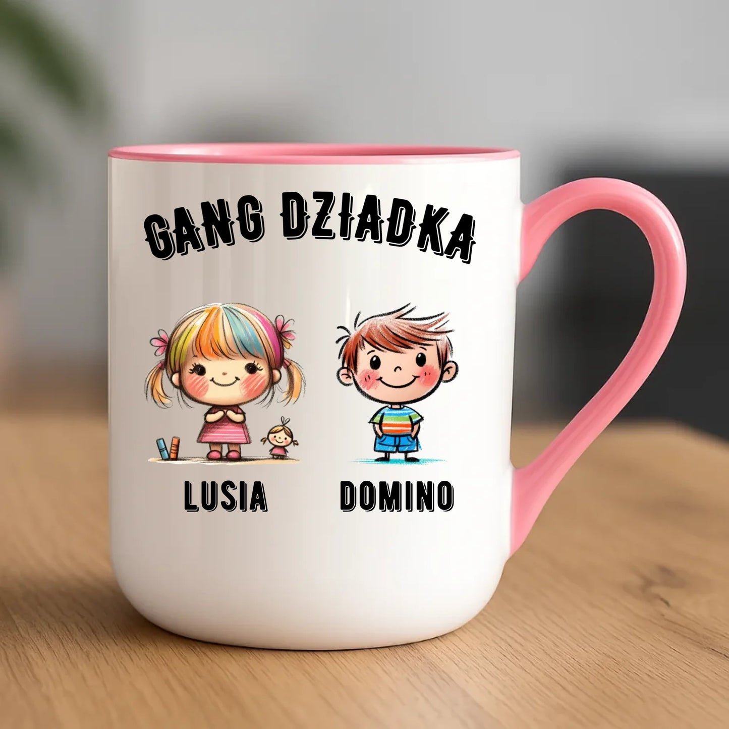 Kubek elegant dla dziadka - Gang Dziadka imiona wnuków 2-6 - personalizowany D18 - StoryCups.pl