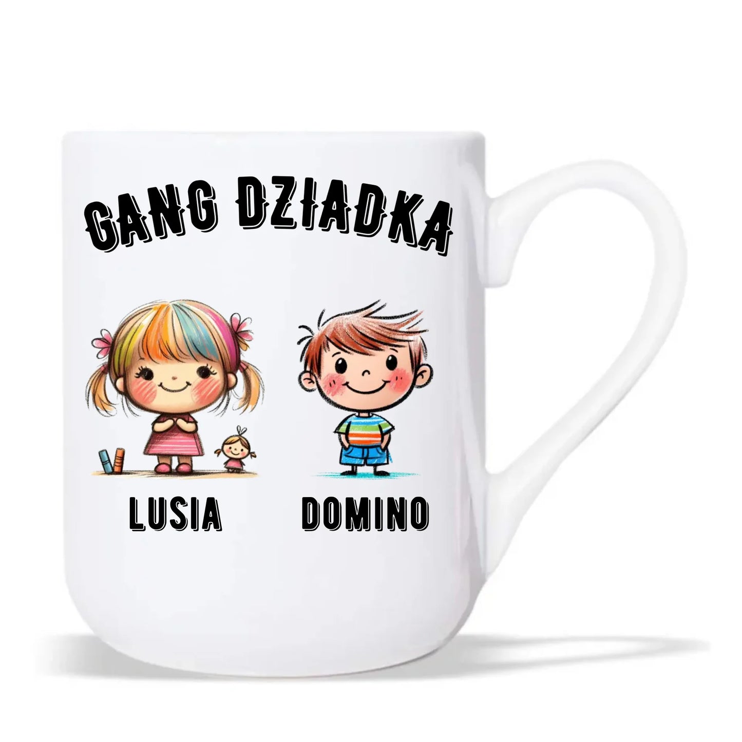 Kubek elegant dla dziadka - Gang Dziadka imiona wnuków 2-6 - personalizowany D18 - StoryCups.pl