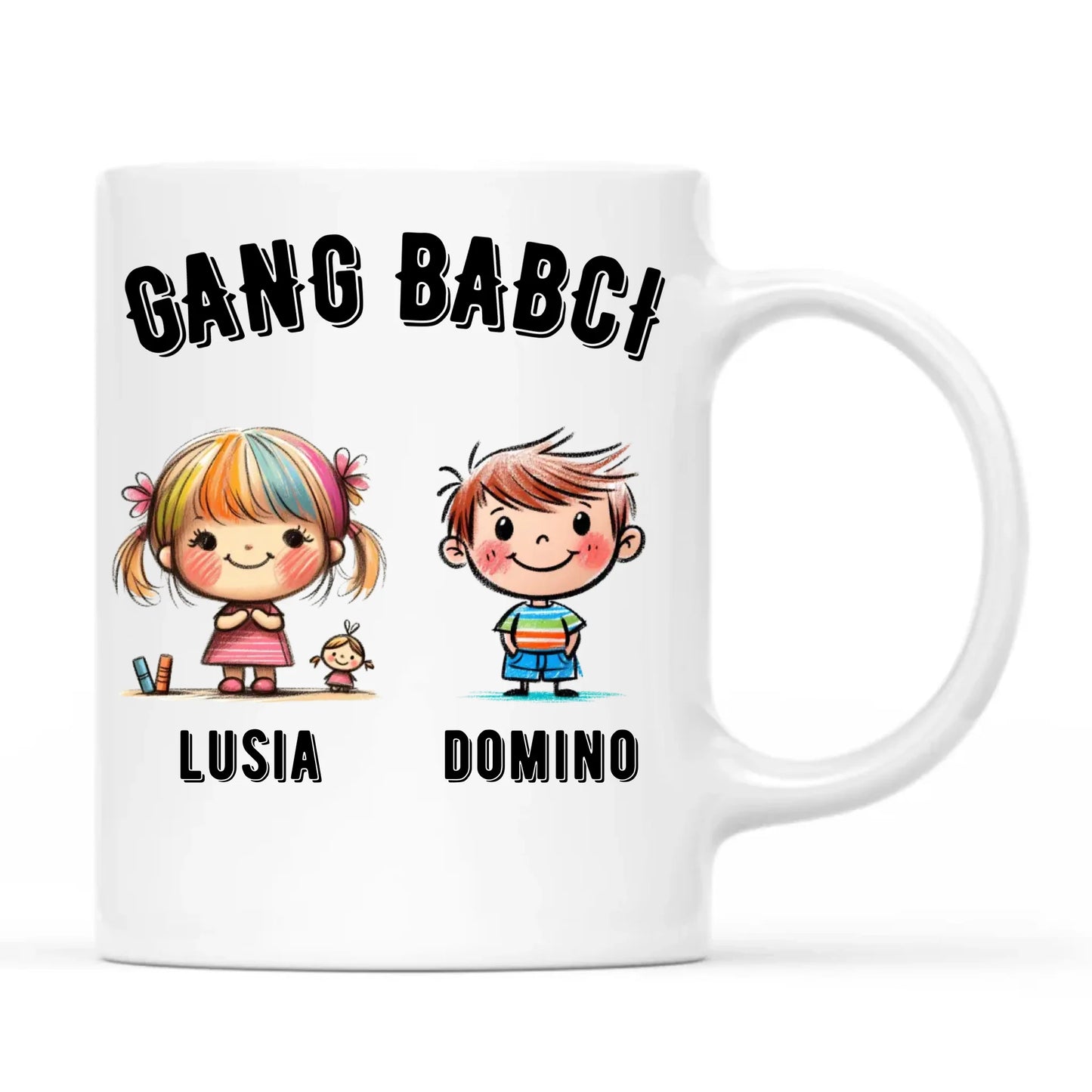 Kubek dla babci - Gang Babci imiona wnuków 2-6 - personalizowany B18 - StoryCups.pl