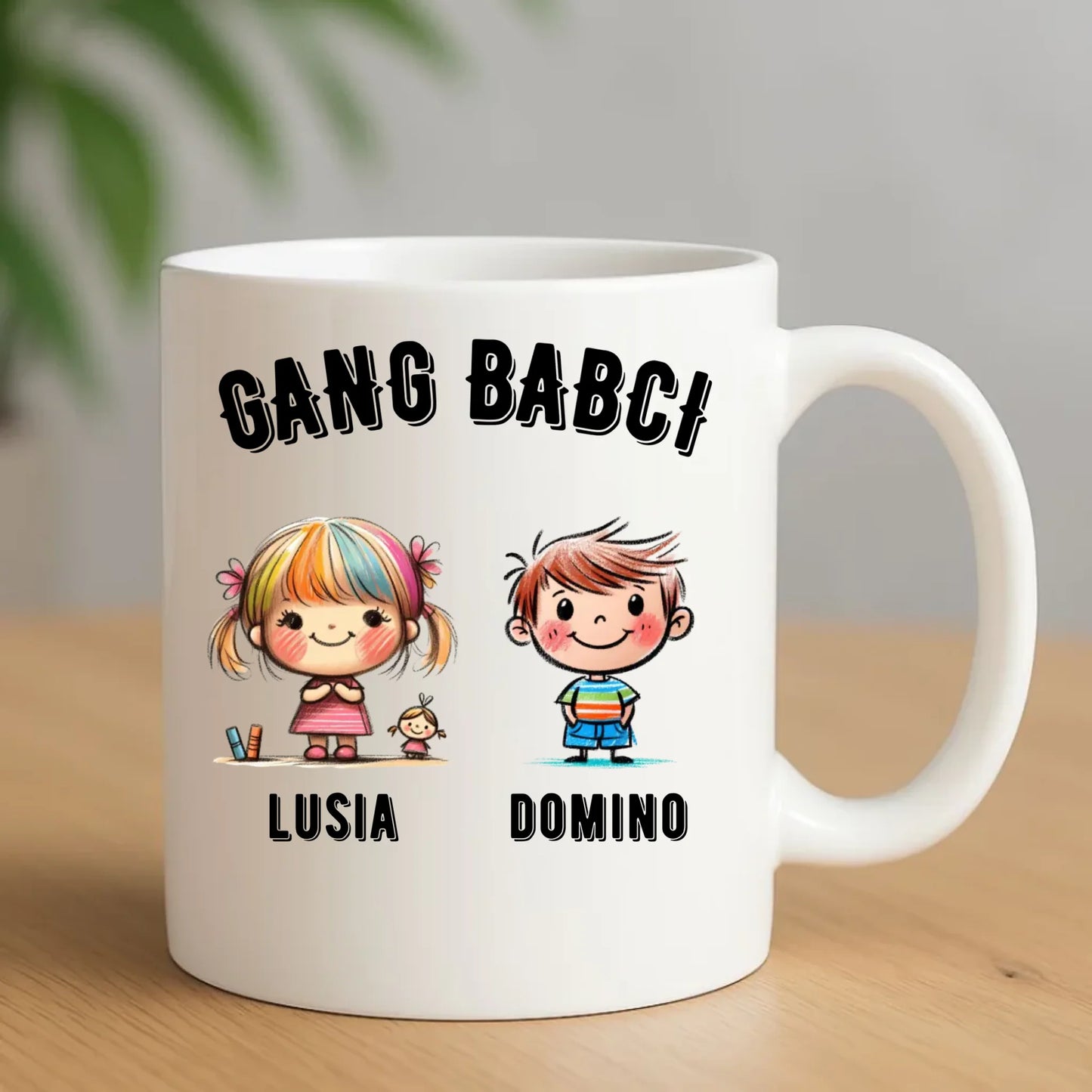 Kubek dla babci - Gang Babci imiona wnuków 2-6 - personalizowany B18 - StoryCups.pl