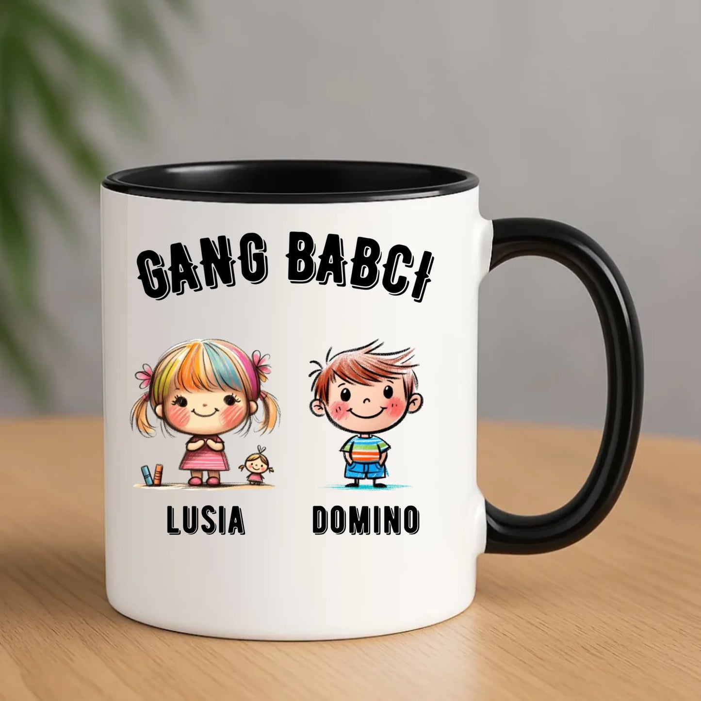 Kubek dla babci - Gang Babci imiona wnuków 2-6 - personalizowany B18 - StoryCups.pl