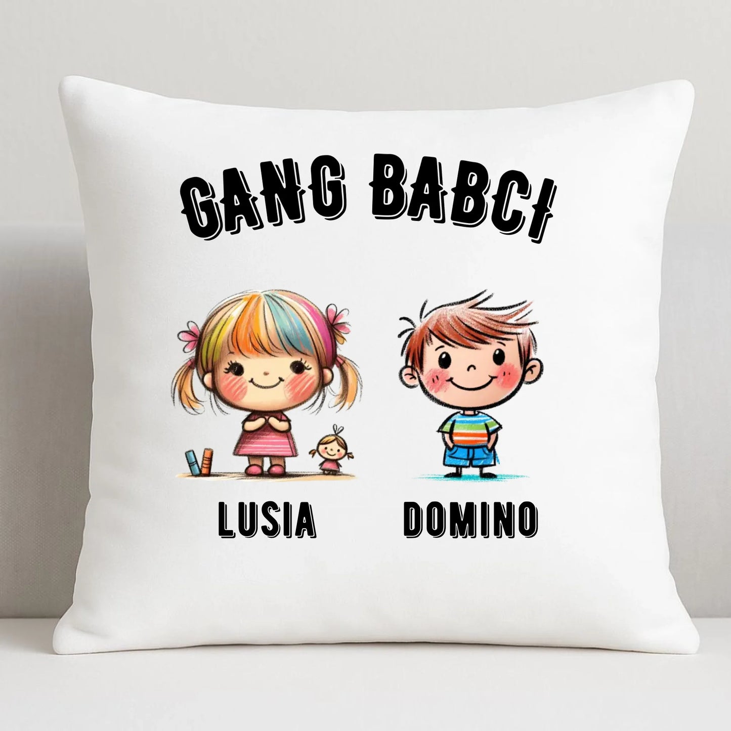 Poduszka dla babci - Gang Babci imiona wnuków 2-6 - personalizowana B18 - StoryCups.pl