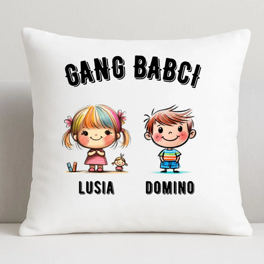 Poduszka dla babci - Gang Babci imiona wnuków 2-6 - personalizowana B18 - StoryCups.pl