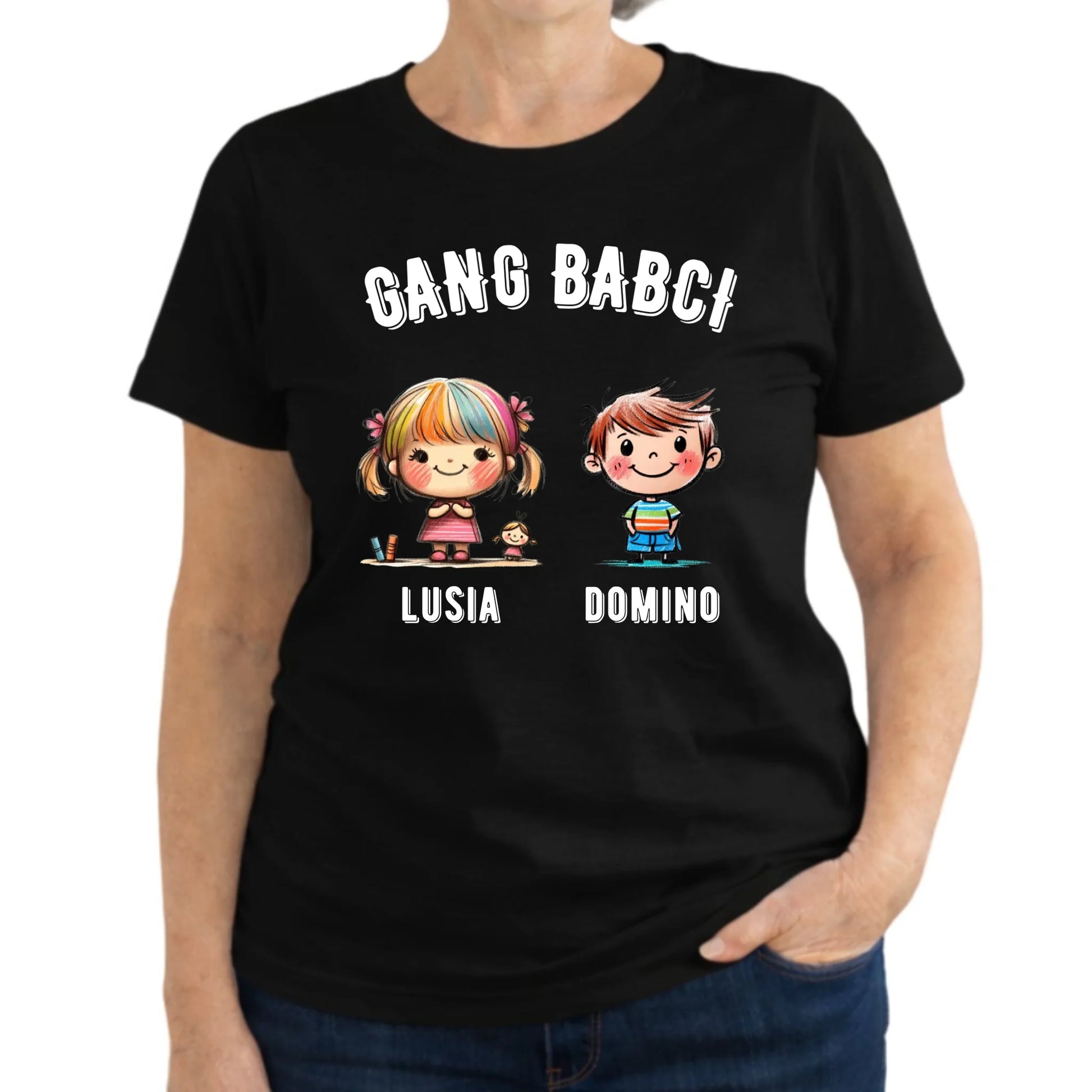 Koszulka dla babci - Gang Babci imiona wnuków 2-6 - personalizowana B18 - StoryCups.pl