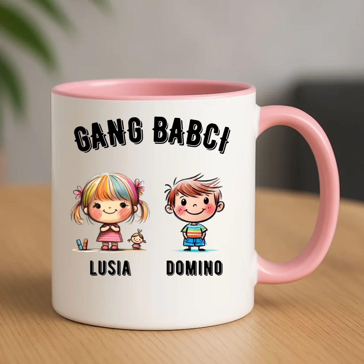 Kubek dla babci - Gang Babci imiona wnuków 2-6 - personalizowany B18 - StoryCups.pl