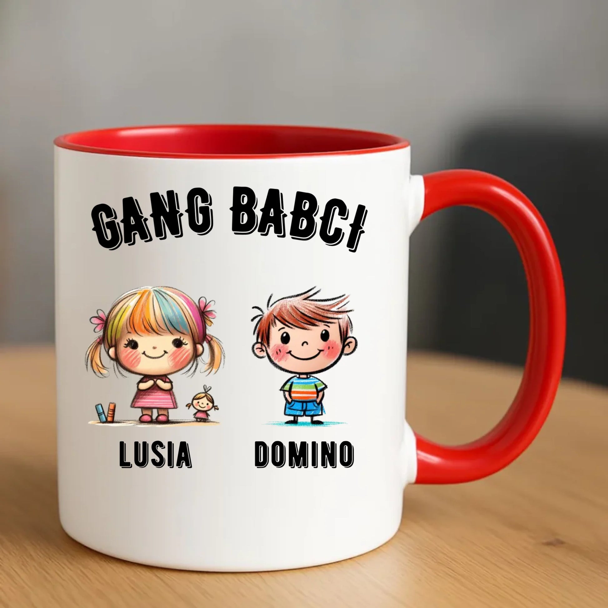 Kubek dla babci - Gang Babci imiona wnuków 2-6 - personalizowany B18 - StoryCups.pl