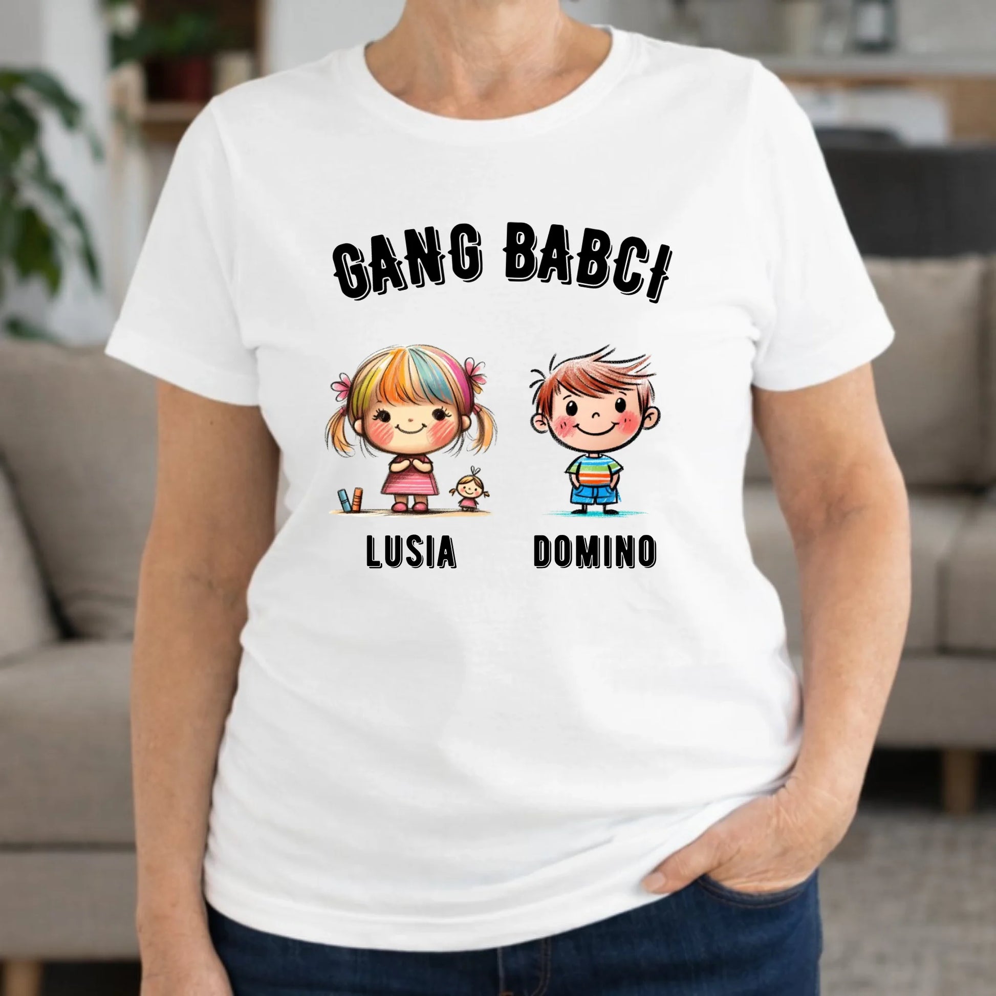 Koszulka dla babci - Gang Babci imiona wnuków 2-6 - personalizowana B18 - StoryCups.pl