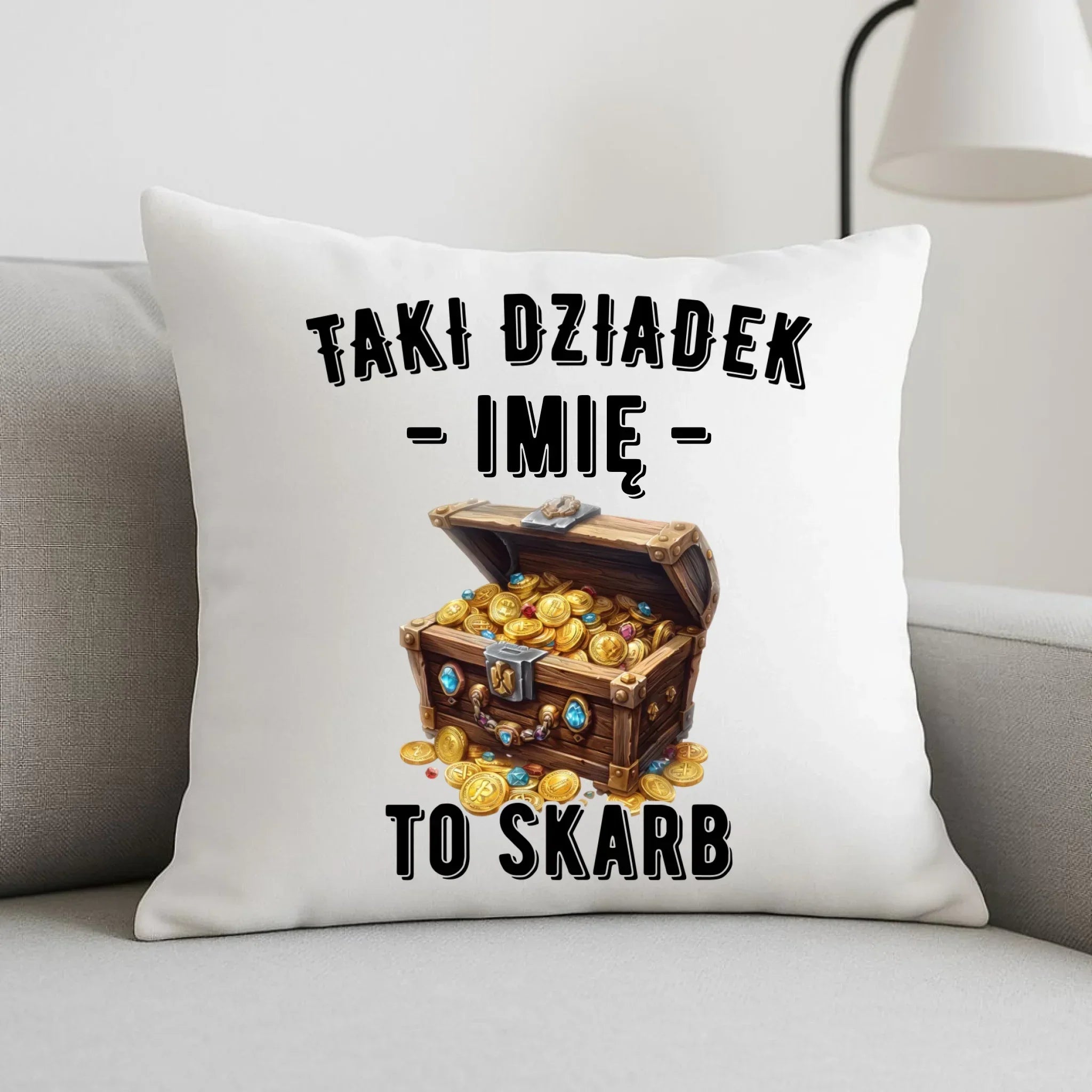 Poduszka dla dziadka - Taki dziadek to skarb - personalizowana D19 - StoryCups.pl