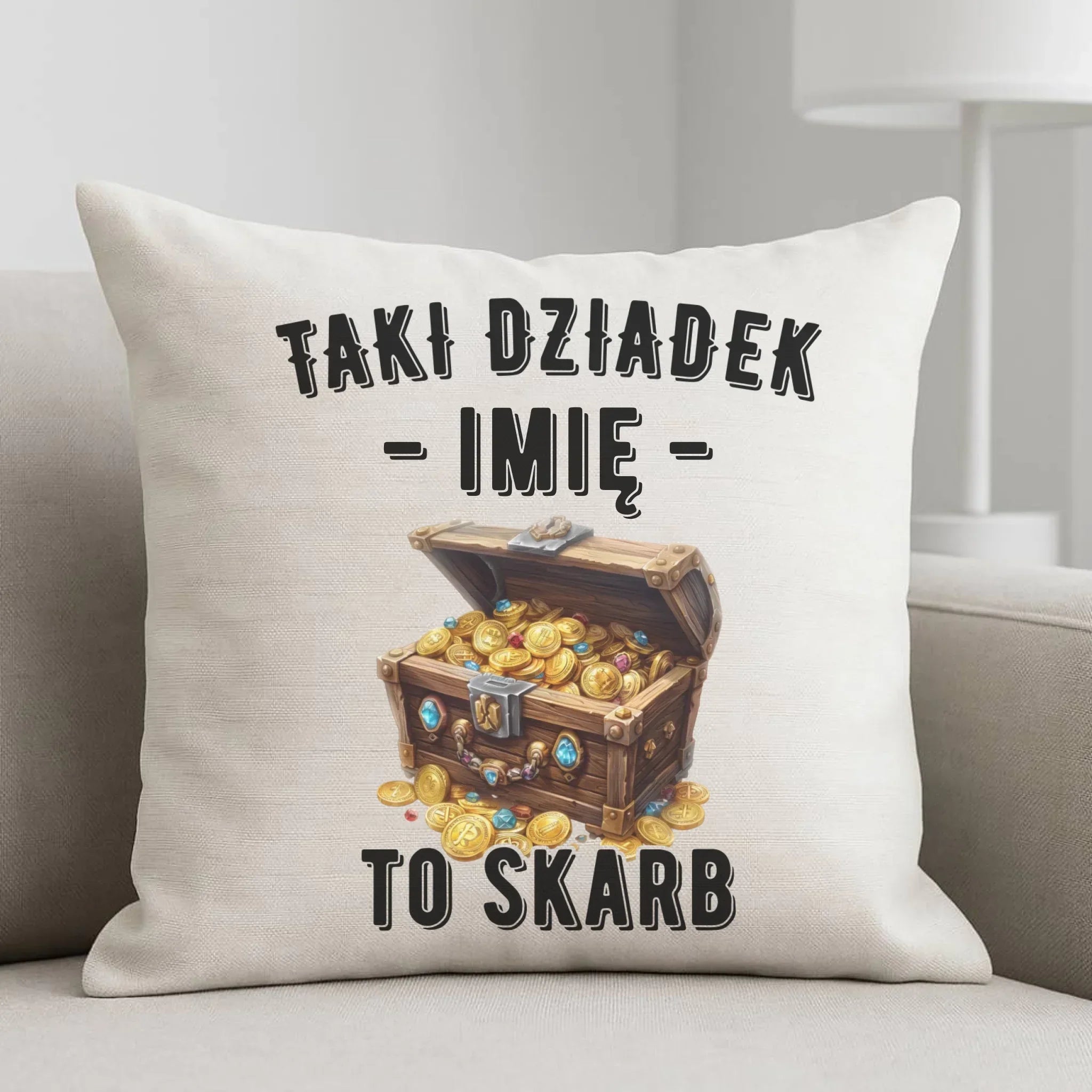 Poduszka dla dziadka - Taki dziadek to skarb - personalizowana D19 - StoryCups.pl