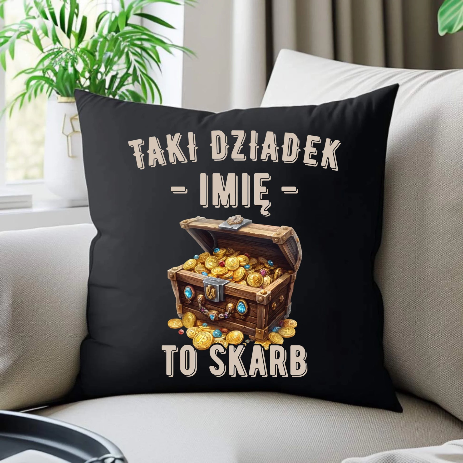 Poduszka dekoracyjna dla dziadka - Taki dziadek to skarb - personalizowana D19 - StoryCups.pl