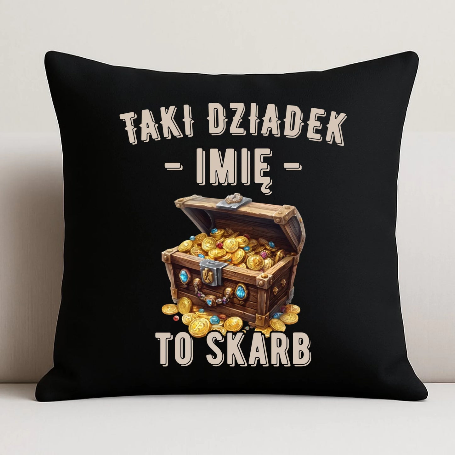 Poduszka dekoracyjna dla dziadka - Taki dziadek to skarb - personalizowana D19 - StoryCups.pl