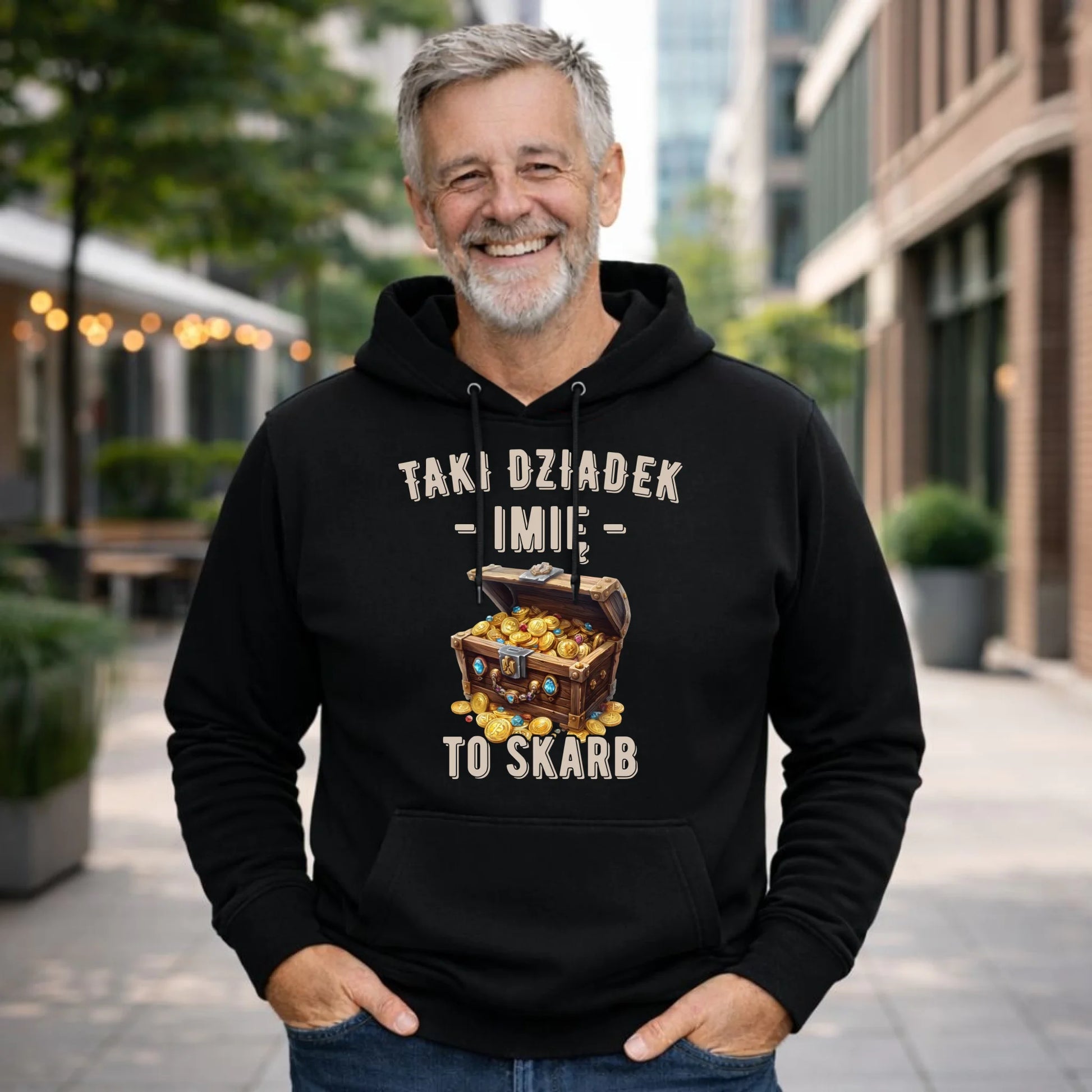 Bluza z kapturem dla dziadka - Taki dziadek to skarb - personalizowana D19 - StoryCups.pl