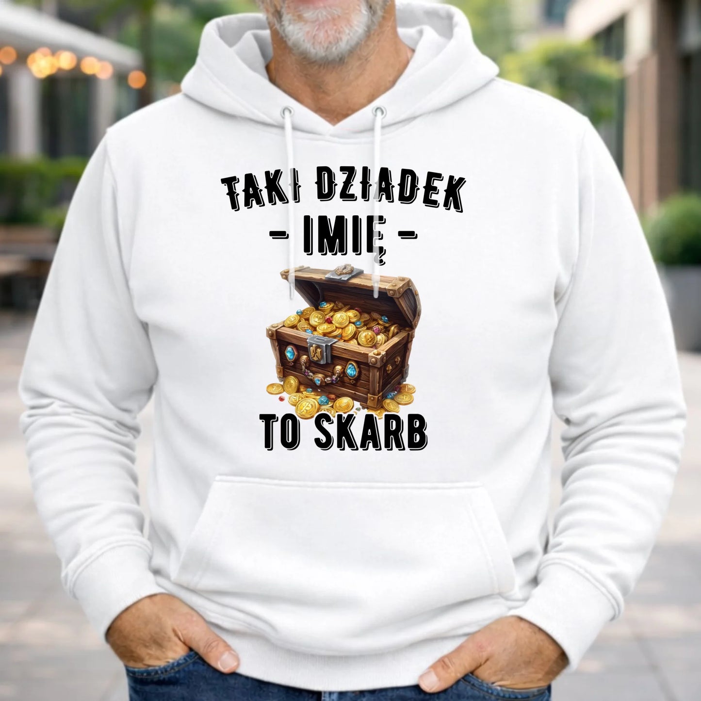 Bluza z kapturem dla dziadka - Taki dziadek to skarb - personalizowana D19 - StoryCups.pl