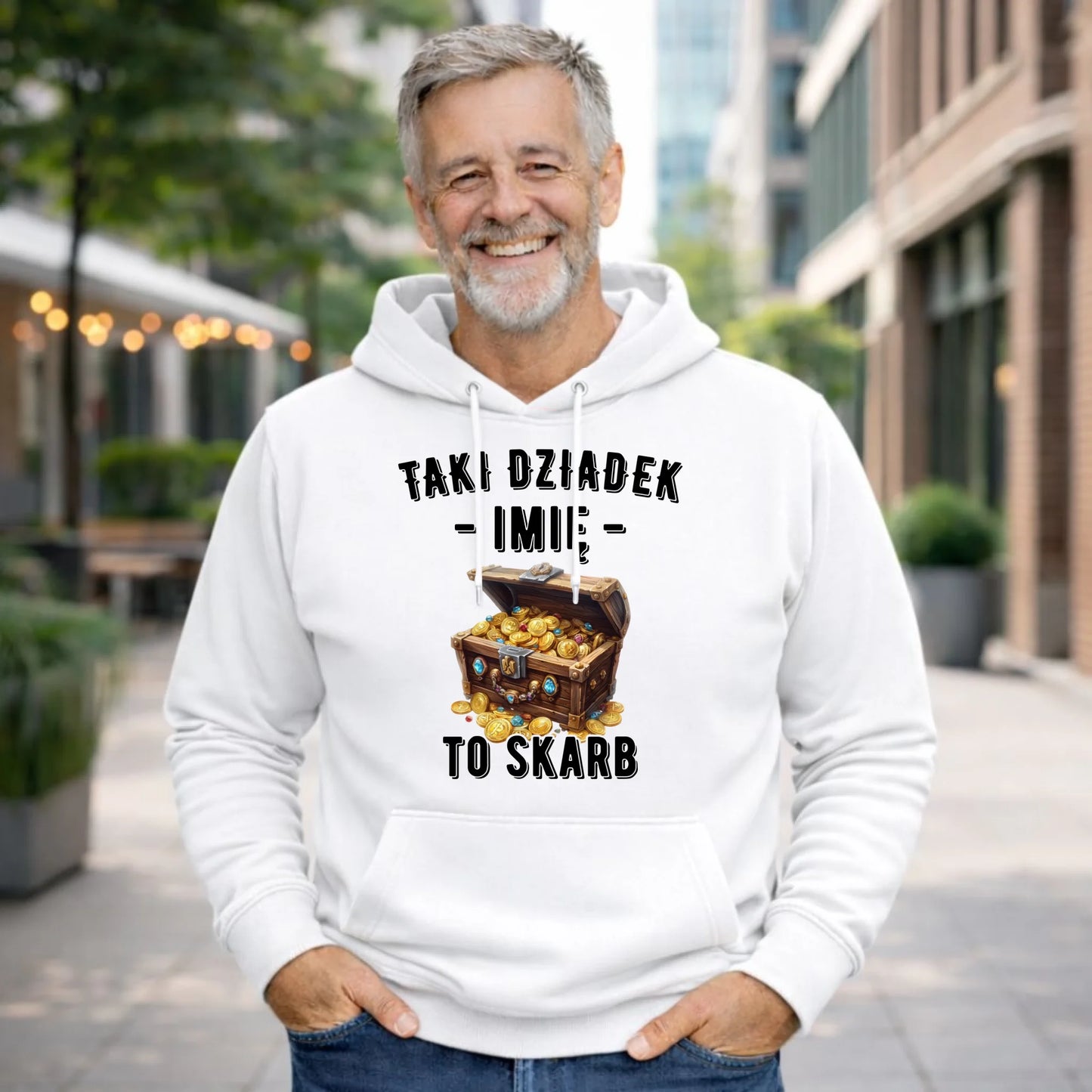 Bluza z kapturem dla dziadka - Taki dziadek to skarb - personalizowana D19 - StoryCups.pl