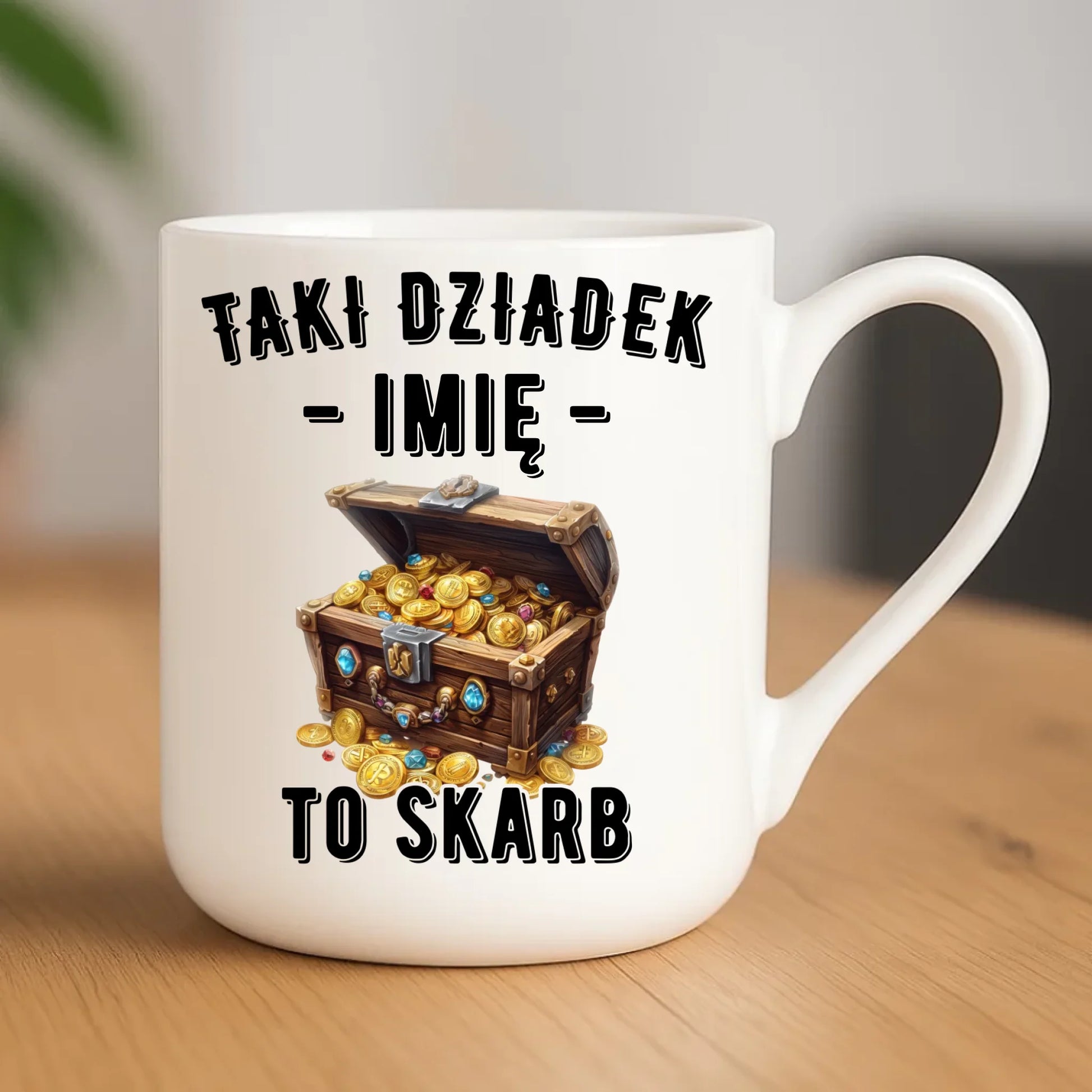 Kubek elegant dla dziadka - Taki dziadek to skarb - personalizowany D19 - StoryCups.pl