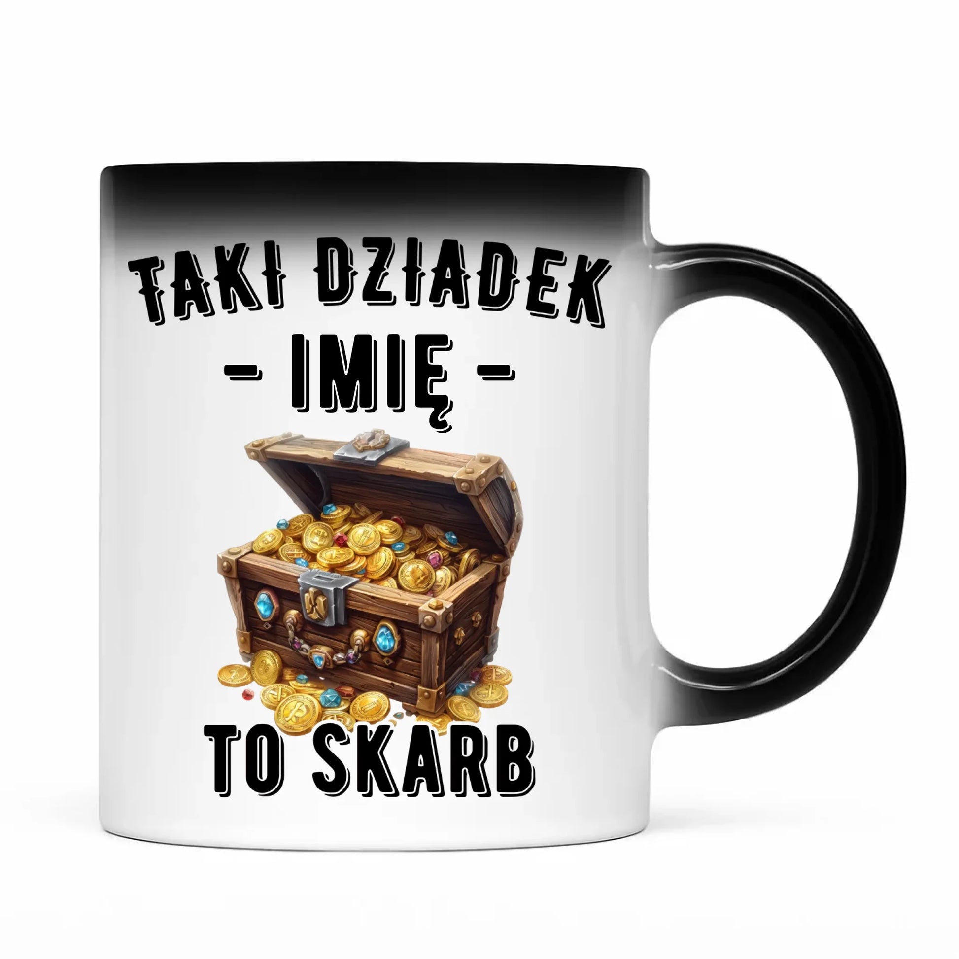 Kubek magiczny dla dziadka - Taki dziadek to skarb - personalizowany D19 - StoryCups.pl