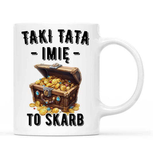 Kubek dla taty - Taki tata to skarb - personalizowany DT10 - StoryCups.pl
