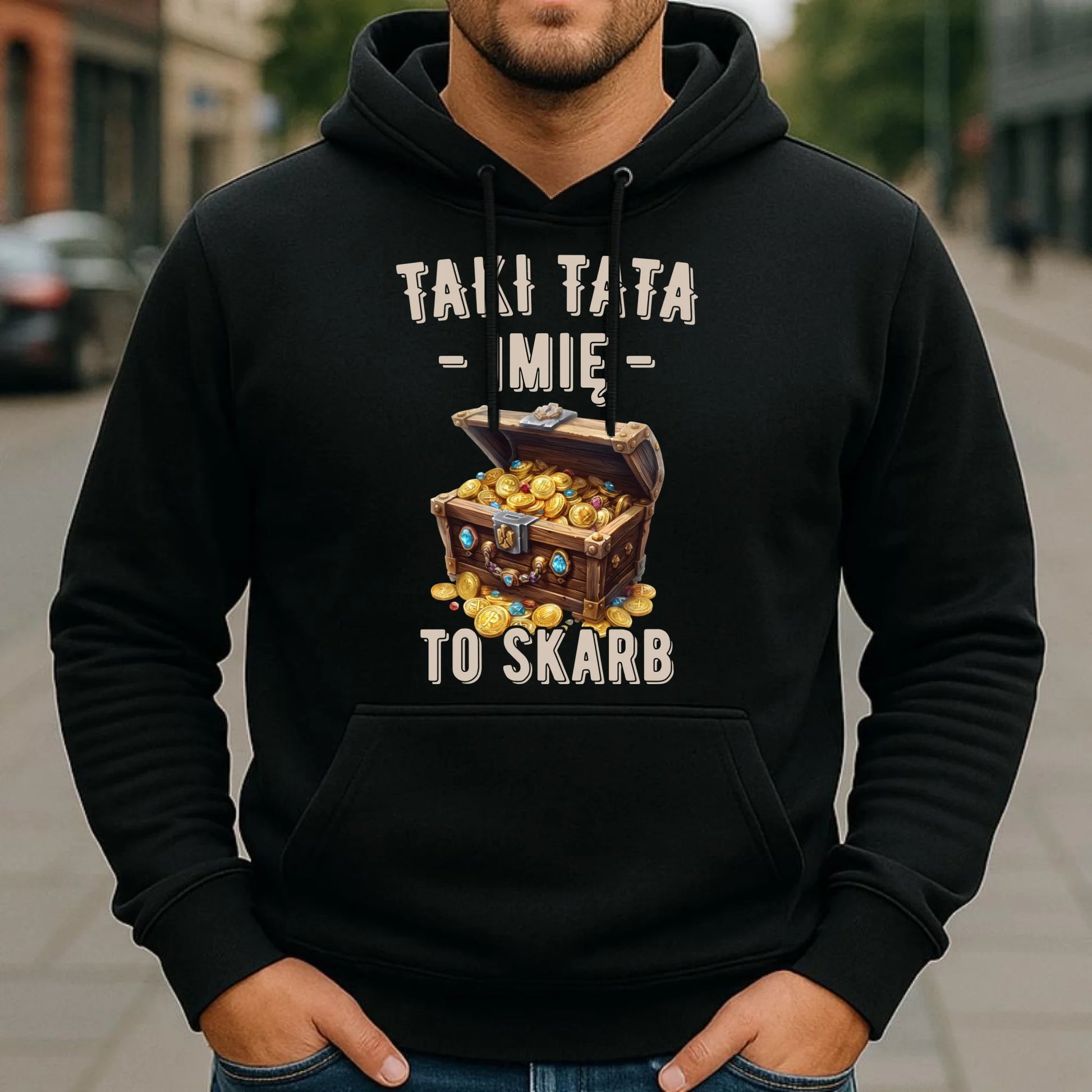 Bluza z kapturem dla taty - Taki tata to skarb - personalizowana DT10 - StoryCups.pl