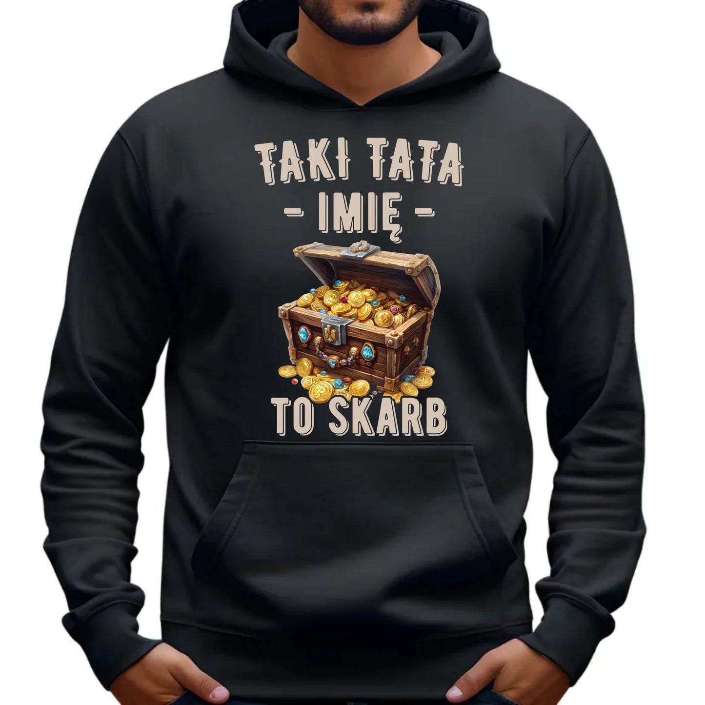 Bluza z kapturem dla taty - Taki tata to skarb - personalizowana DT10 - StoryCups.pl