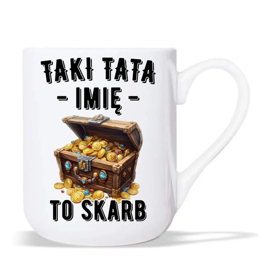 Kubek elegant dla taty - Taki tata to skarb - personalizowany DT10 - StoryCups.pl