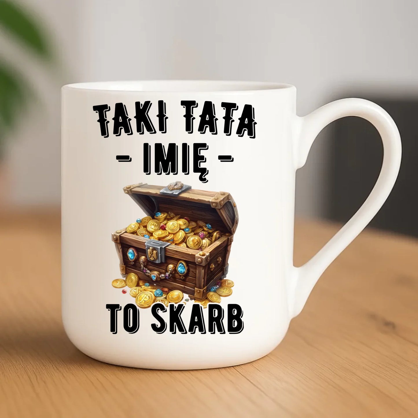 Kubek elegant dla taty - Taki tata to skarb - personalizowany DT10 - StoryCups.pl