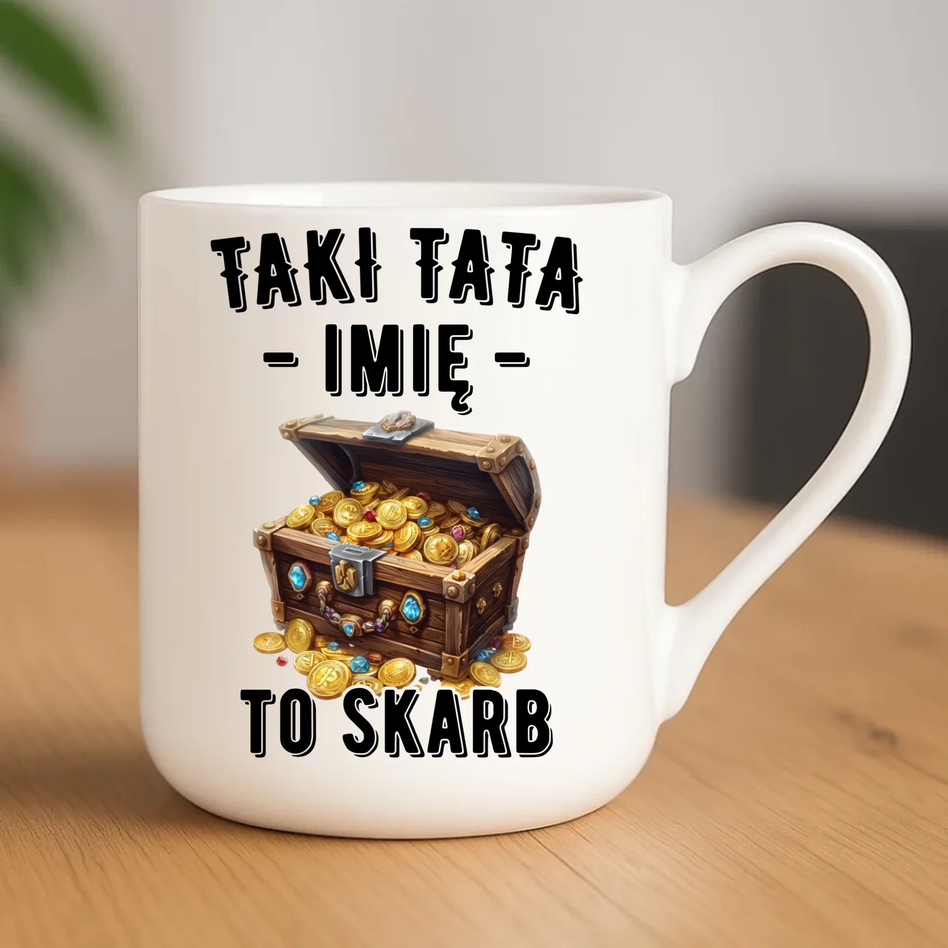Kubek elegant dla taty - Taki tata to skarb - personalizowany DT10 - StoryCups.pl