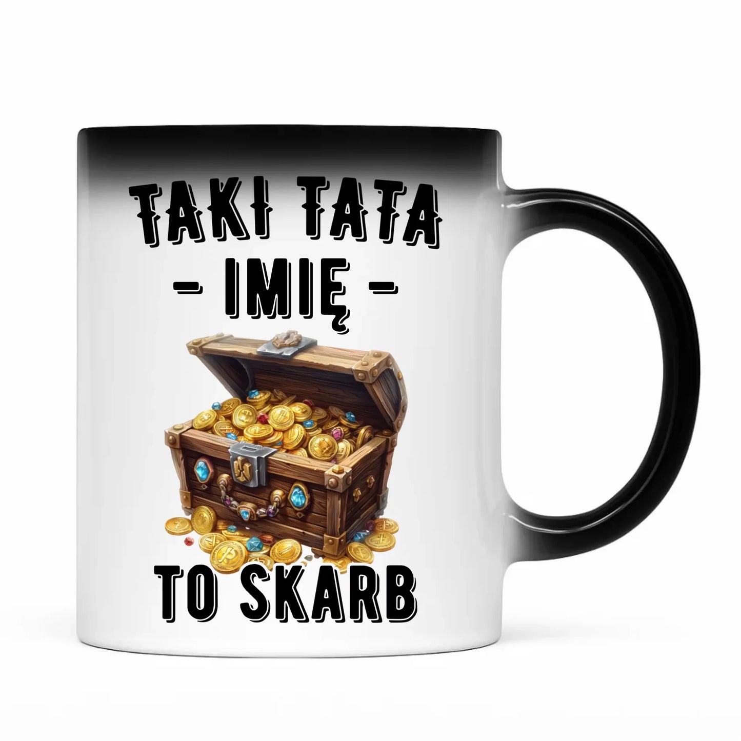 Kubek magiczny dla taty - Taki tata to skarb - personalizowany DT10 - StoryCups.pl