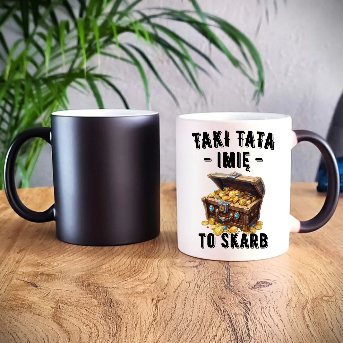 Kubek magiczny dla taty - Taki tata to skarb - personalizowany DT10 - StoryCups.pl