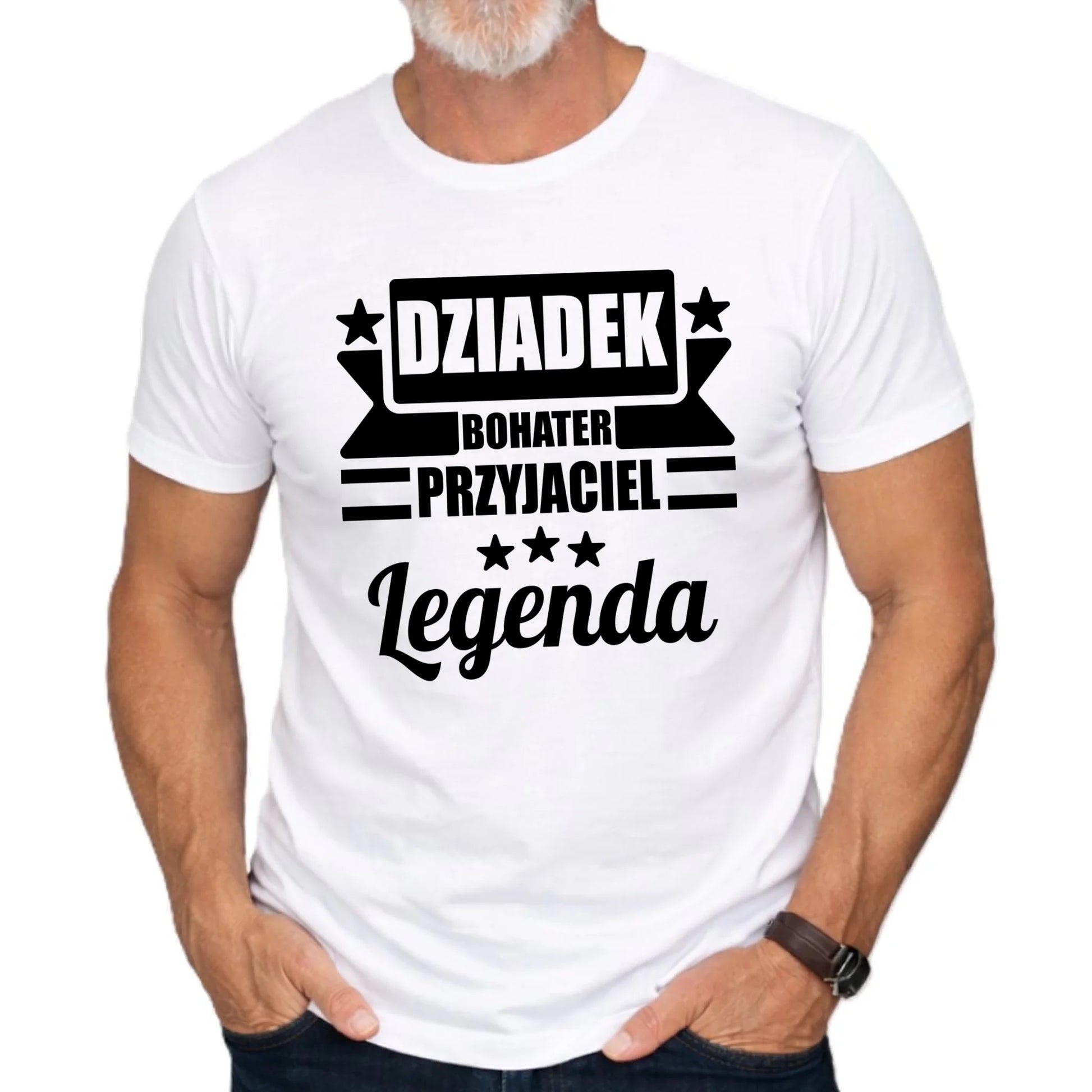 Koszulka dla dziadka - Bohater przyjaciel legenda D20 - StoryCups.pl