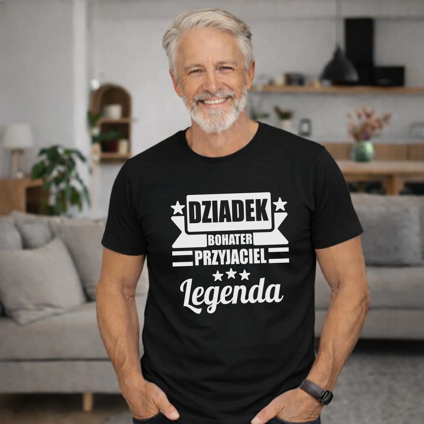 Koszulka dla dziadka - Bohater przyjaciel legenda D20 - StoryCups.pl